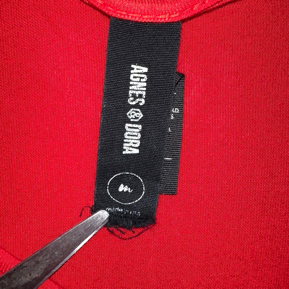 Women's Agnes & Dora T-Shirt Dress Size M Red Oversized Flowy - Picture 10 of 10